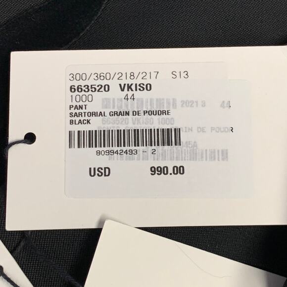 BOTTEGA VENETA Size M Black Wool Flat Front Wide Leg Shorts - Picture 6 of 6